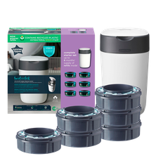 Tommee Tippee Sangenic Twist& Click Blespand Hvid + Refill (1 stk + 6 stk)