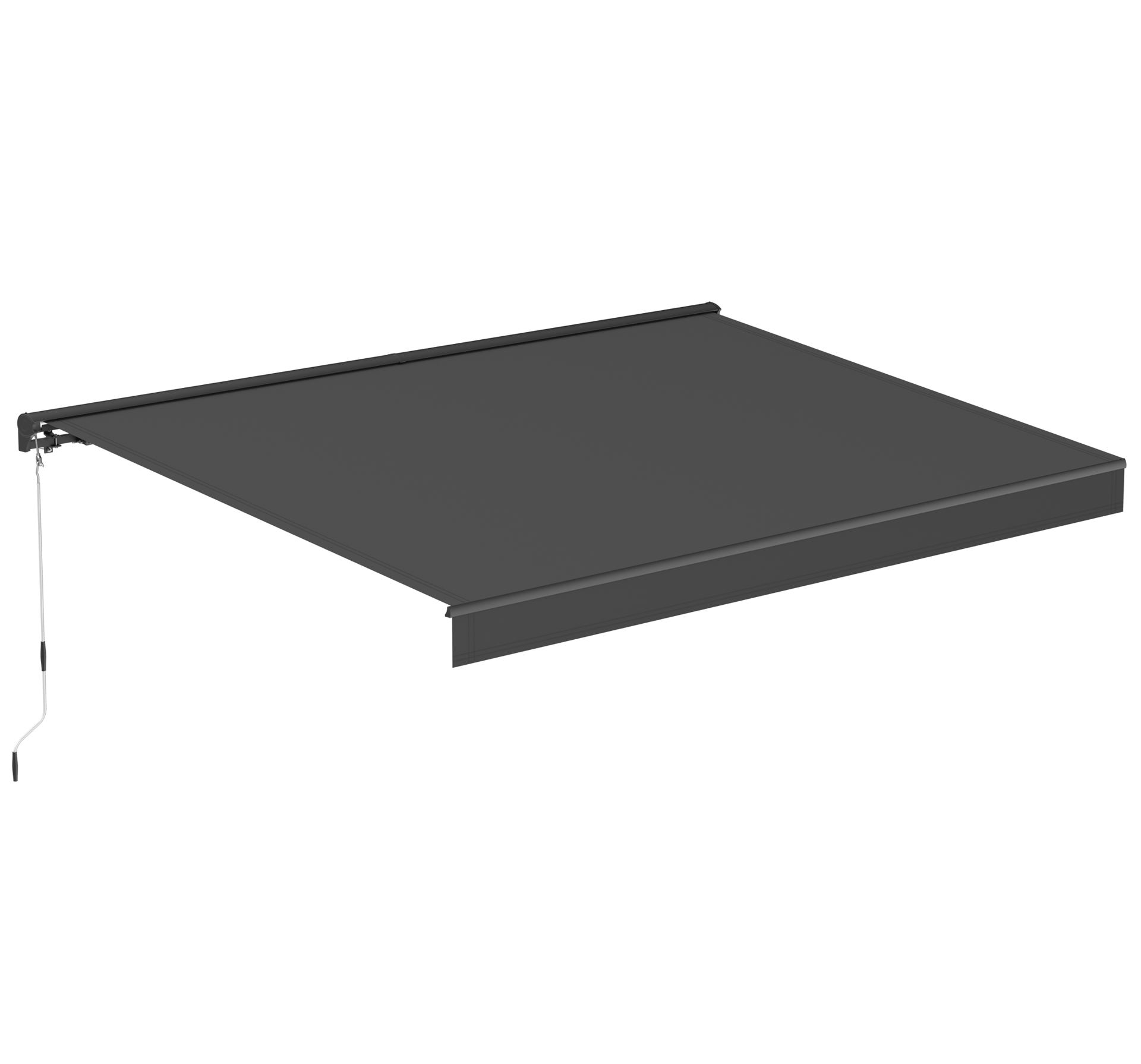 Terrassmarkis halvkassett 4x3 m | Motor & fjärrkontroll Mörkgrå - Markiser Metall
