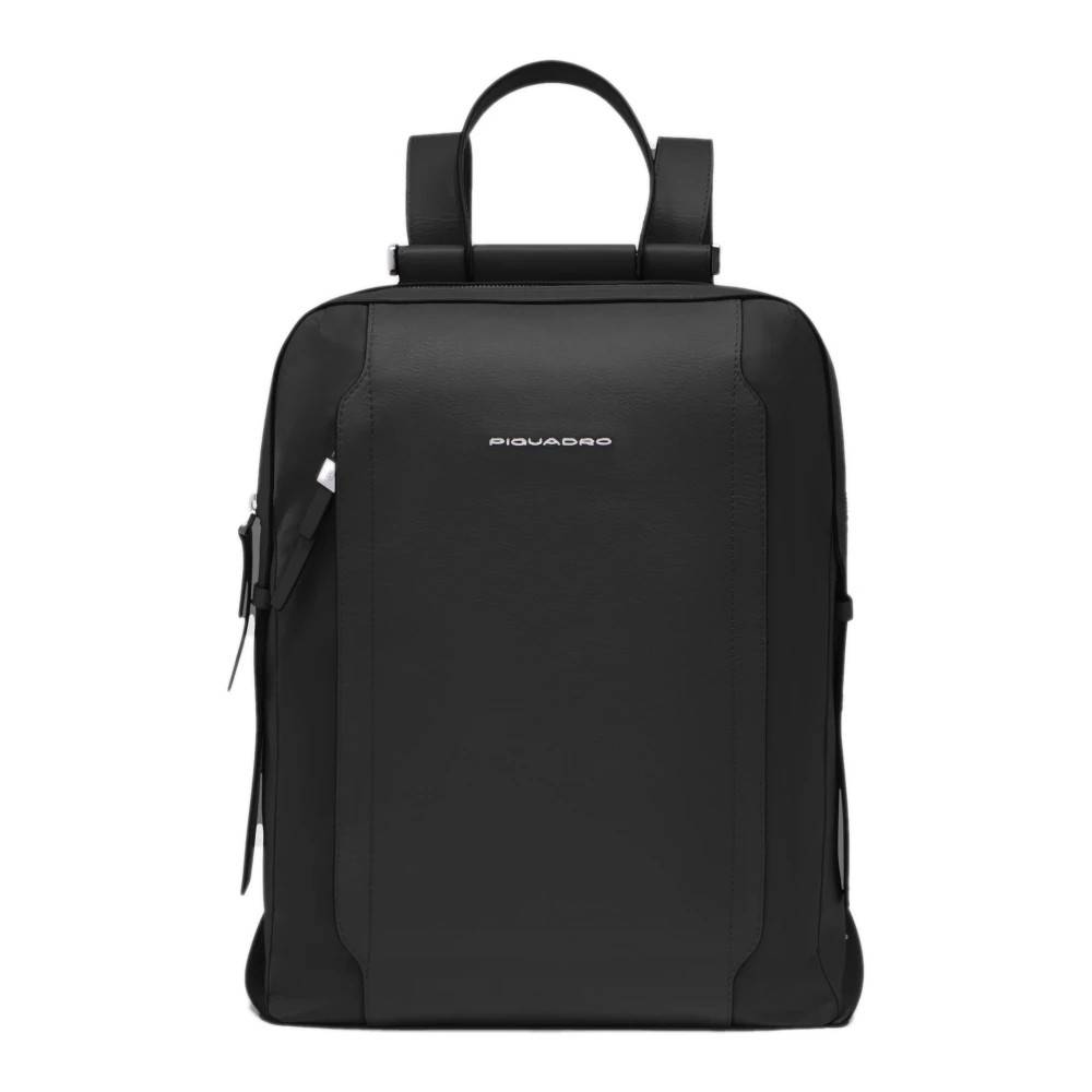 Piquadro Circle Laptop Rygsæk 14" - Tasker - Dame - Sort - ONE SIZE - Læder