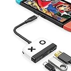 Tendak USB C till HDMI-adapter för switchtyp C till 4K HDMI-omvandlare USB 3.0 PD laddningsport 3-i-1 USB-C HUB för Nintendo Switch/Switch OLED, MacBook Pro, Samsung S22, Huawei Mate 30