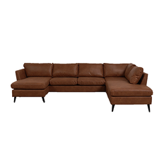 Jakob U-Sofa med Venstrevendt Chaiselong – Cognac