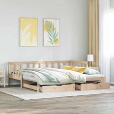 vidaXL daybed med udtræk og skuffer uden madras 80x200 cm