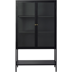 Carmel, Skab, sort/guld, H160x90 cm, metal, glas
