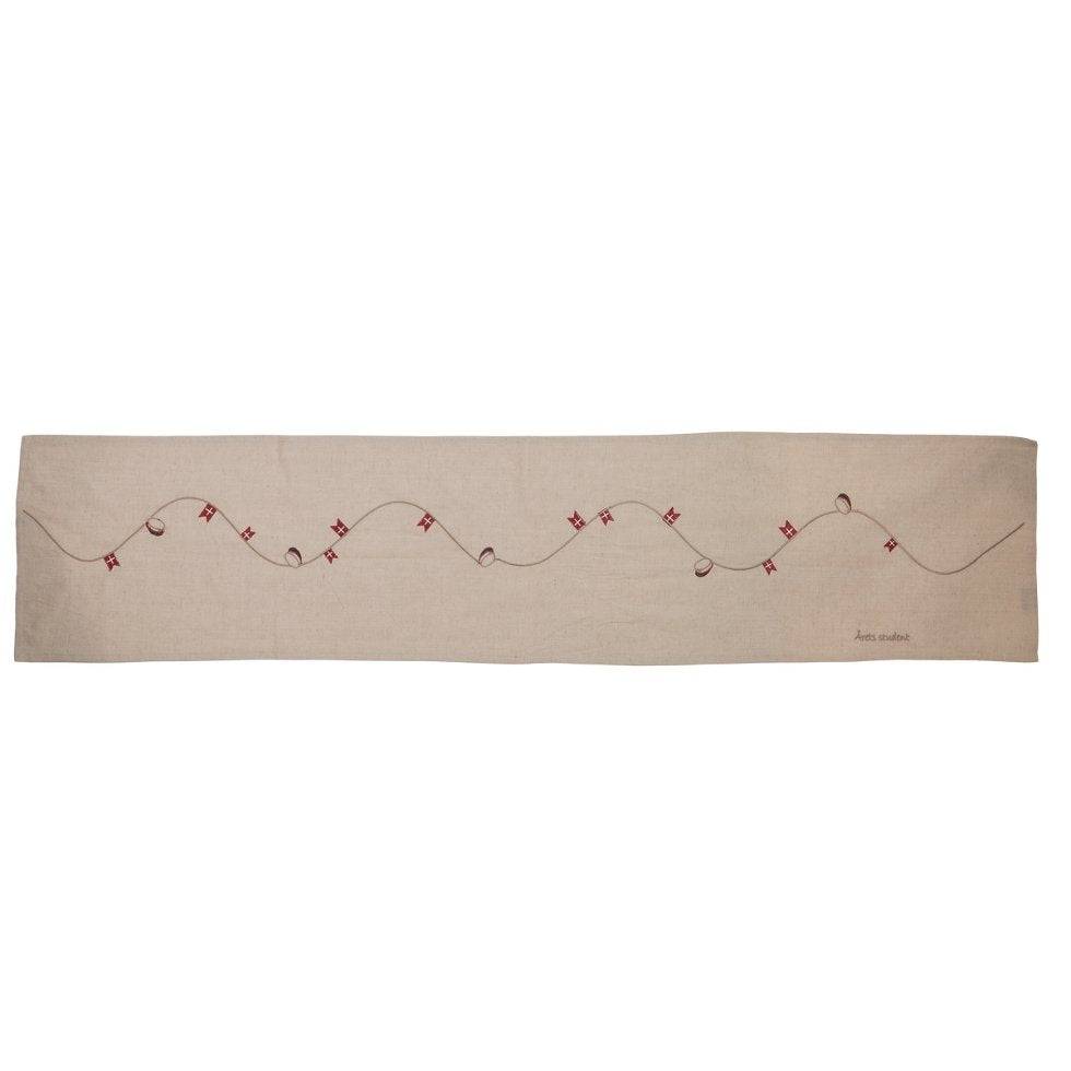 Bordløber Rød student 40 x 160 cm, fås i 2 farver - natur