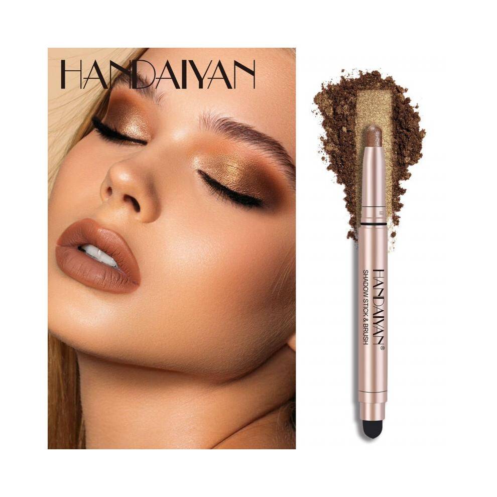 (Matches the image, 06#) 12 Colors Pearlescent Eyeshadow Stick Highlighter Pen Waterproof Fine Glitter Shimmer Eye Pencil Set