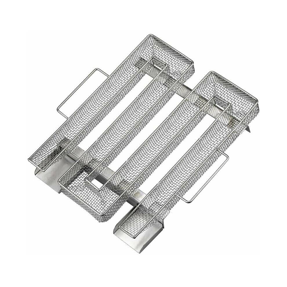 Kold røggenerator, røgerbakke i rustfrit stål til varm eller kold rygning, to håndtag, fyldig røg til grill, holdbart materiale til kød, Ch
