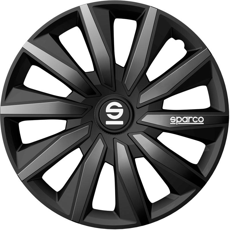 Sparco Hubcaps Milano 16tums SvartGrå Set med 4 delar