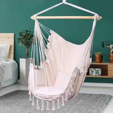 1 st Macrame Swing Chair Hängmatta Stol Lämplig för Inomhus / Utomhus Balkong / Sovsal, Vuxen Festspel Lämplig för Halloween / Jul / Thanksgiving - Multifärgad (Multi-size)