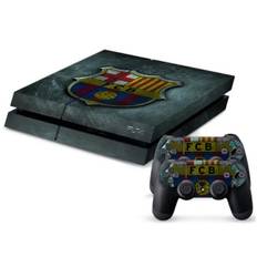 PS4 skin til konsol og to controllere. FC Barcelona. Metal.
