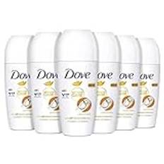 Dove, Roll On Advanced Care Cocco Deodorant, Antiperspirant Deodorant, Delikat Formel med Triple Moisturizing Action, Skydd Upp till 48 timmar, Deodorant Män och Kvinnor, 6 stycken 50 ml