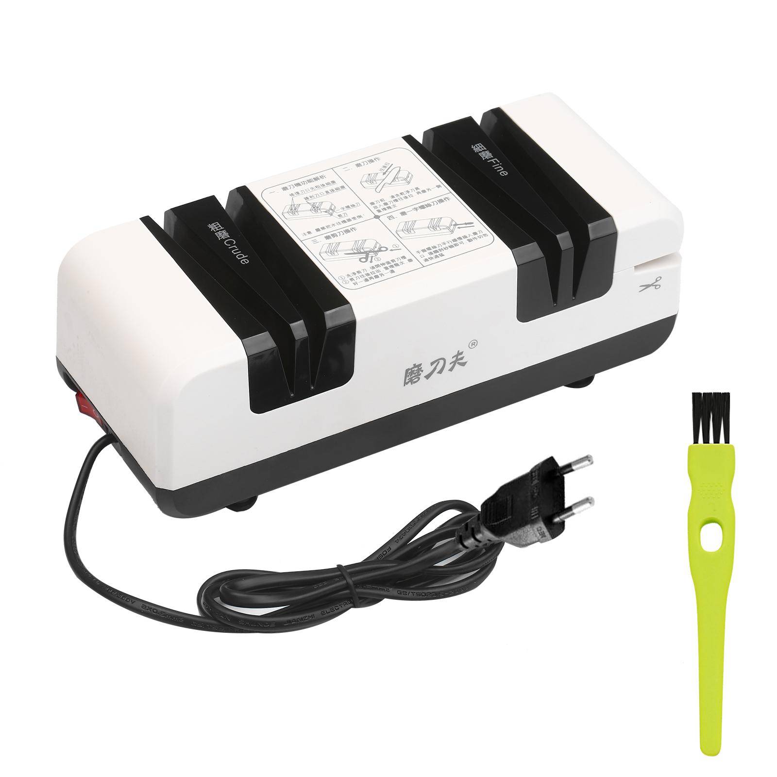 Professionell elektrisk knivvässare Multifunktionella automatiska skärslipare med 15-graders fas EU Plug Set 1 vit