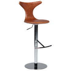 DOLPHIN Bar Stool - Light Brown Leather