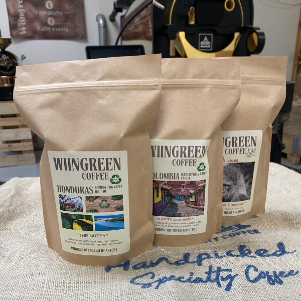 3 x 500 gr friskristet kaffe. Good Vibes og blends.