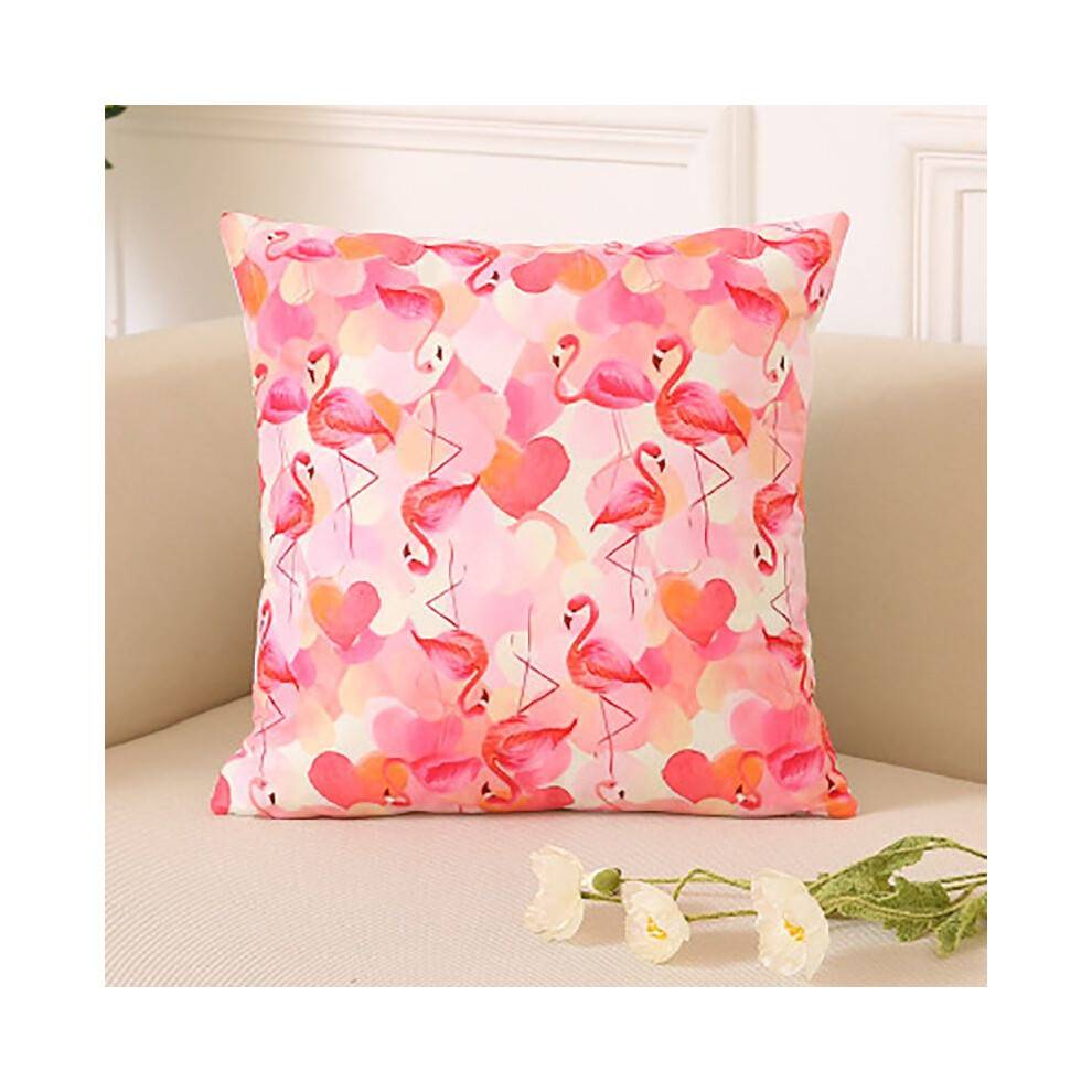 (F)Flamingo Home Sofa Chair Decor Pillowcase Throw Pillow Case Waist Covers Cushion