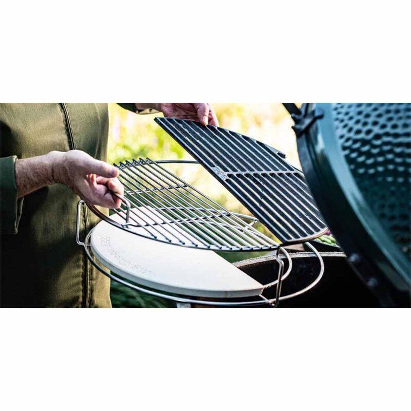 Big Green Egg støbejernsrist - halvcirkelformet til Large
