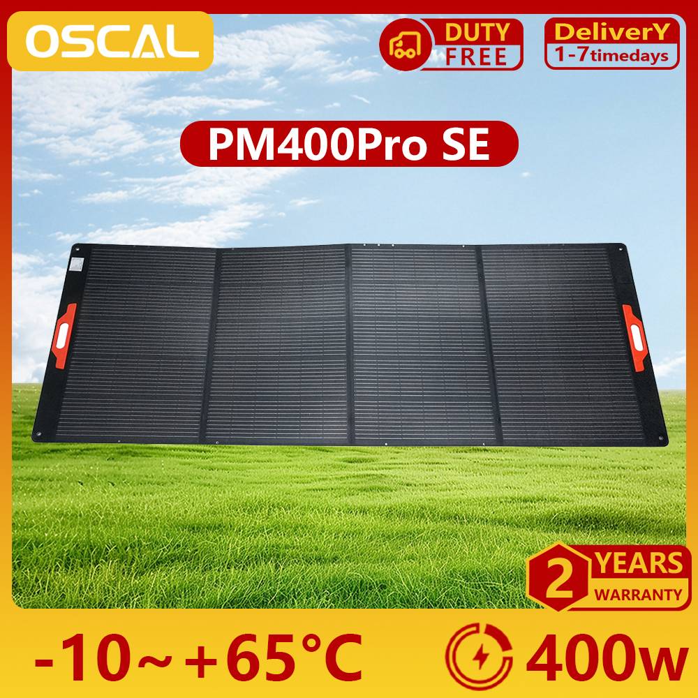 OSCAL PM400 SE 400W Foldable Solar Panel 23% High Efficiency ETFE IP67 Waterproof Portable Solar Waterproof Outdoor Camping Solar Charger.