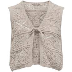 ONLY Kogbeach Life S/L Vest KNT Str 146/152 - Pumice Stone Veste Denim hos Magasin