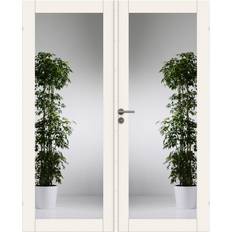 Fransk dør fra Swedoor, Unique GW01L, Dobbelt dør, Hvid NCS S0502-Y, Advance-line, M13,1x21