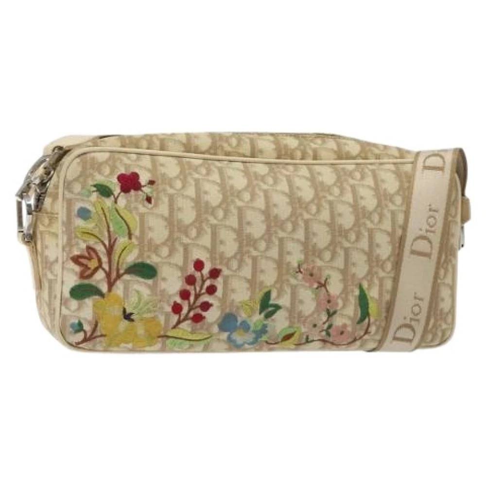 Dior Vintage Pre-owned Trotter Canvas Skuldertaske - Vintage - Dame - Beige - ONE SIZE - Uld