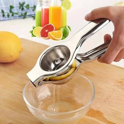 1 st manuell juicepress i rostfritt stål – handpressad citronpress, apelsinjuiceextraktor, fruktpress för hemmet - Silver (En-Storlek,2 st)