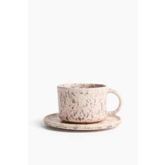 H&M Home - Kopp och fat med reaktiv glasering - Rosa (one size)