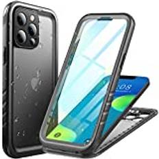 Cozycase Vattentätt fodral med kameraskydd/skärmskydd för iPhone 14 Pro Max, 360 graders komplett skydd, pansarfodral, IP68 vattentätt, utomhus, dammskydd, fallskydd, för dykning, stötsäkert mobilskal
