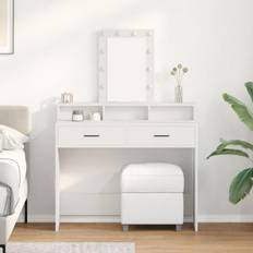 vidaXL Sminkebord Hvid MDF 100 x 41 x 140 cm Sminkebord Rektangulær