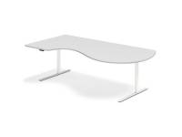 (ComputerSalg) Hæve-sænkebord DNA 2000x1200 mm Venstre Lysgrå 2-ben/Sort
