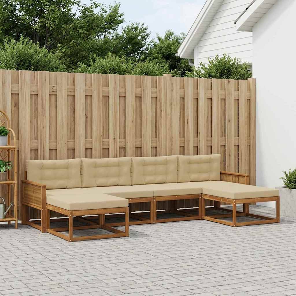Udendørs sofagruppe 6 stk. Naturlig og Beige