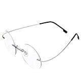 Rimless fotokrom grå tvåsidiga läsglasögon +1,25 styrka flexibel titan lätt rund övergångsläsare glasögon