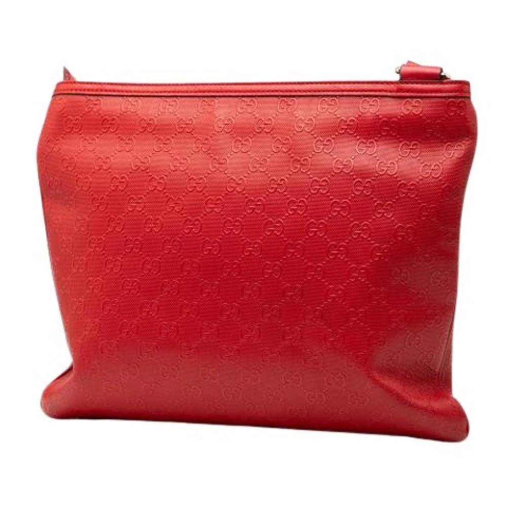 Gucci Vintage Pre-owned Embossed Leather Crossbody Bag - Vintage - Dame - Rød - ONE SIZE - Læder