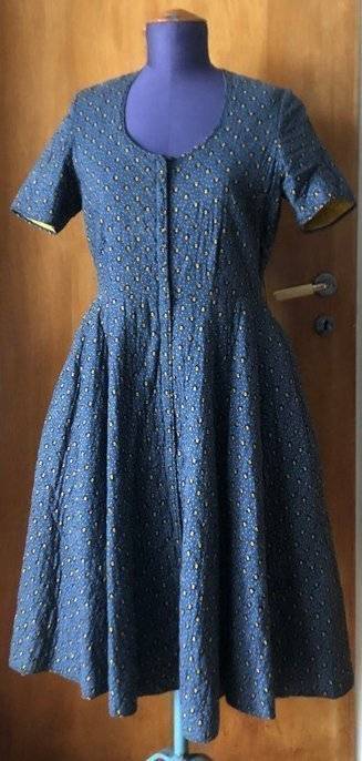 Klänning Vintage Lord & Taylor blå quiltad 50-60-tal