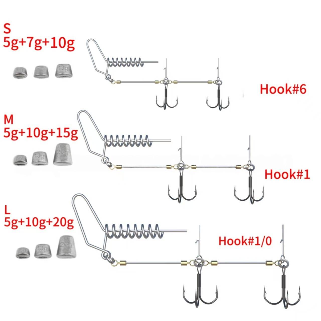 Pike Fishing Stinger Rig UV Painted Hook #6 #1 #1/0 Speed Link Rolling Swivel For Rubber Soft Lure Swimbait Accessories