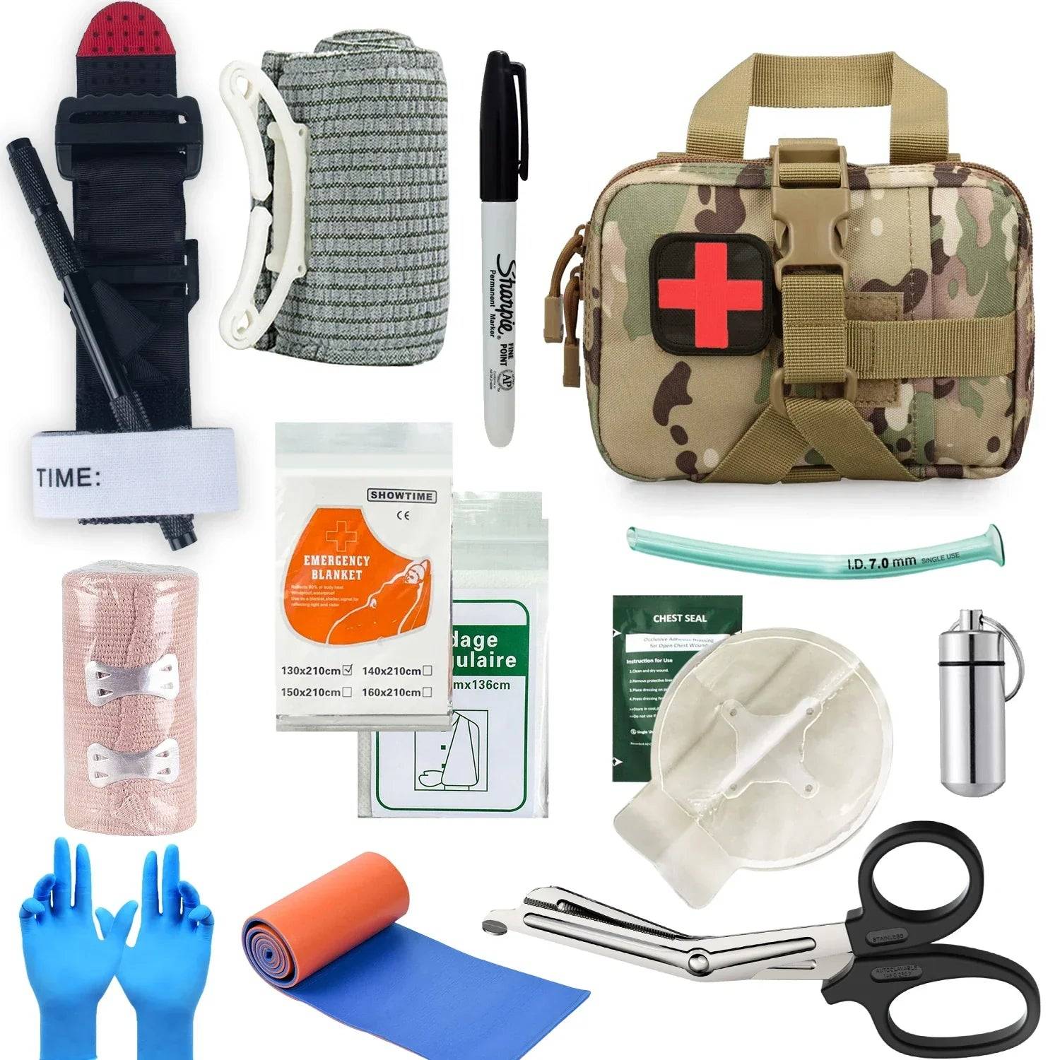 MedShield - Komplett Trauma Första Hjälpen Kit för Nödhjälp - Kamouflage