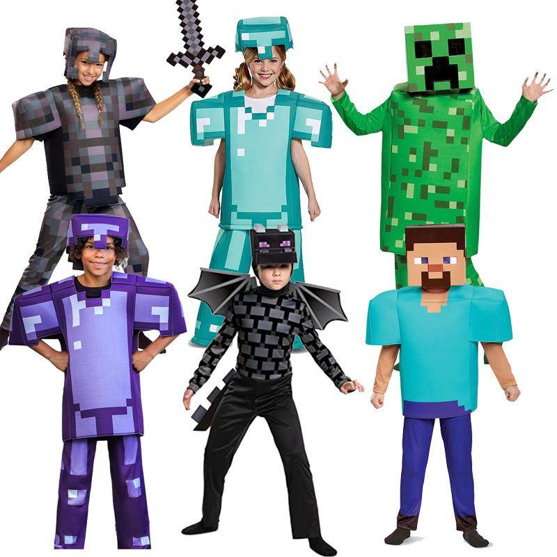 Minecraft Kostym Diamantlegering Halloween Spelkläder för Barn Cosplay Ender Drake cm