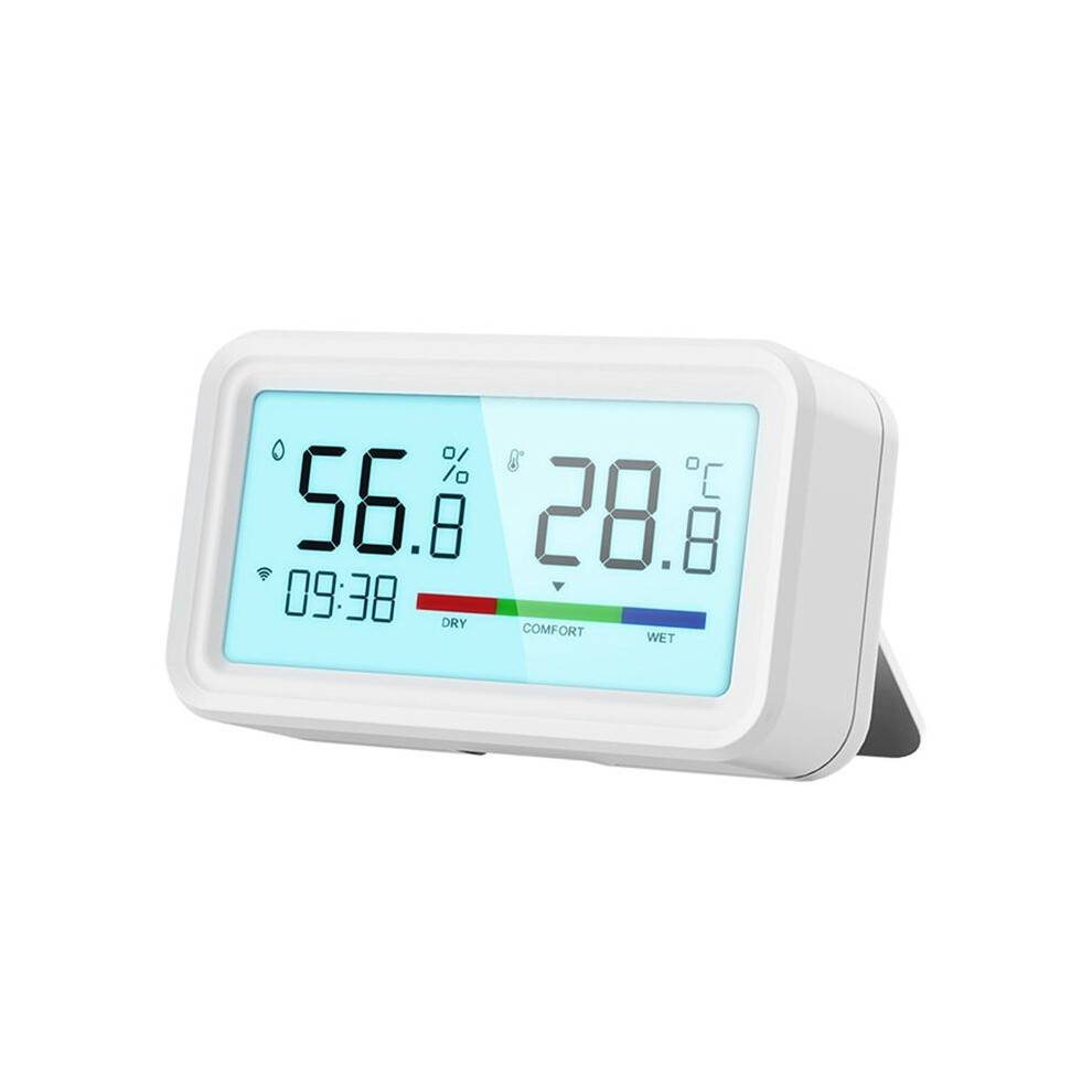 Tuya WiFi Temperature and Humidity Sensor Wireless Thermometer Hygrometer with LCD Home Remote Linkage Alarm- A