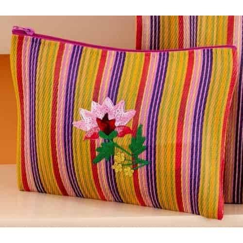 Rice Recycled Plastic Pouch Bag - Flower Print