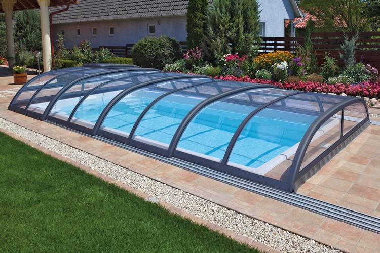 Pooltag; NOVA Comfort Antracit - Klar plast 3,5x7m_BOX - PoolOasen