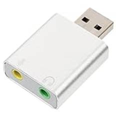 jojofuny Externt Usb-Ljudkort Aluminium Usb-Ljudadapter Externa Ljudkort Enhet-Adapter Ljudljudkort USB Externa Stereoljudkort Externa Usb-Ljudkort