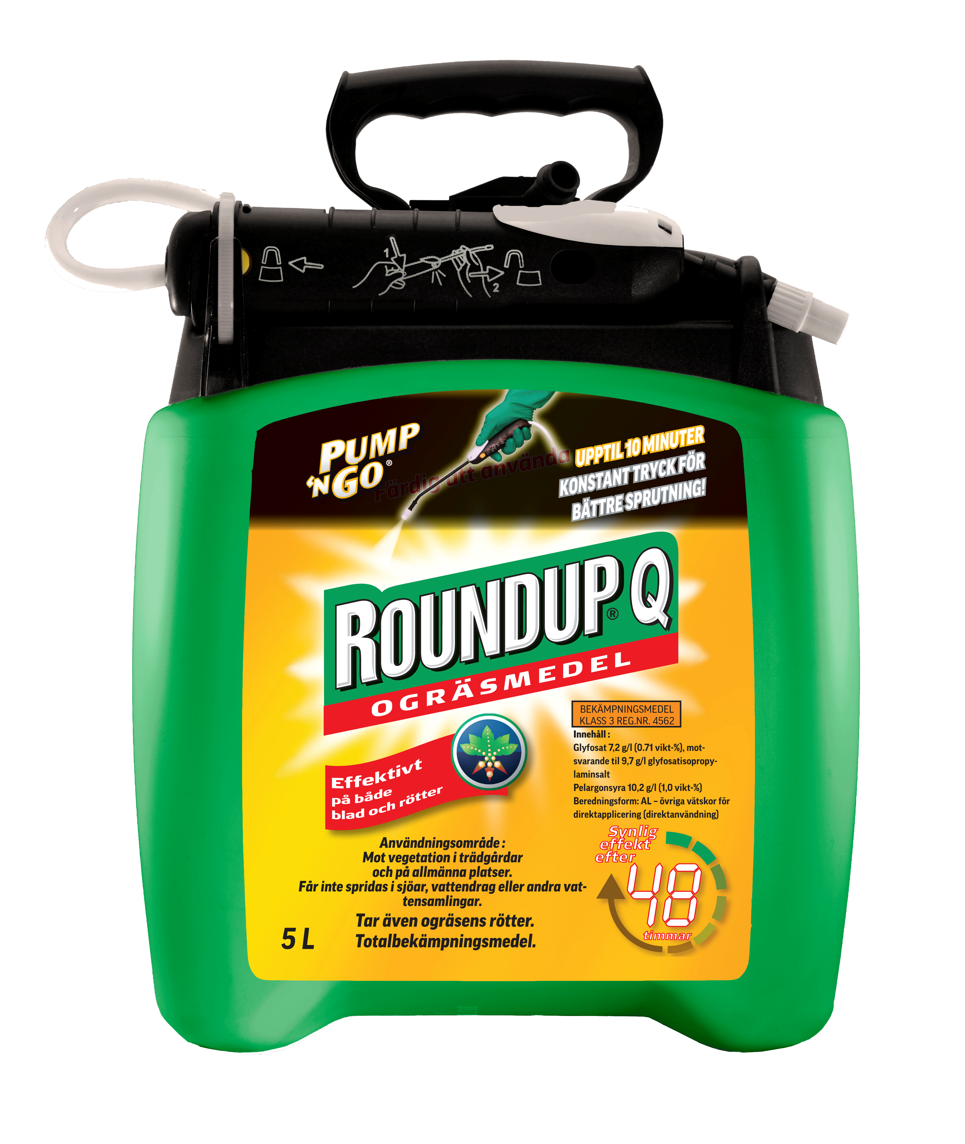 Roundup ogräsmedel spray 5l 4st/krt Spray Pump'n Go
