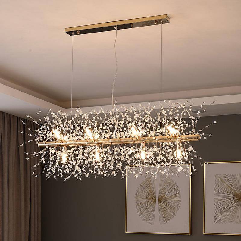 Firefly Kristalllampa Matsal Enkel Modern Maskros Matbordsljus Lyxbelysning Nät Röd Restaurang Ljuskrona