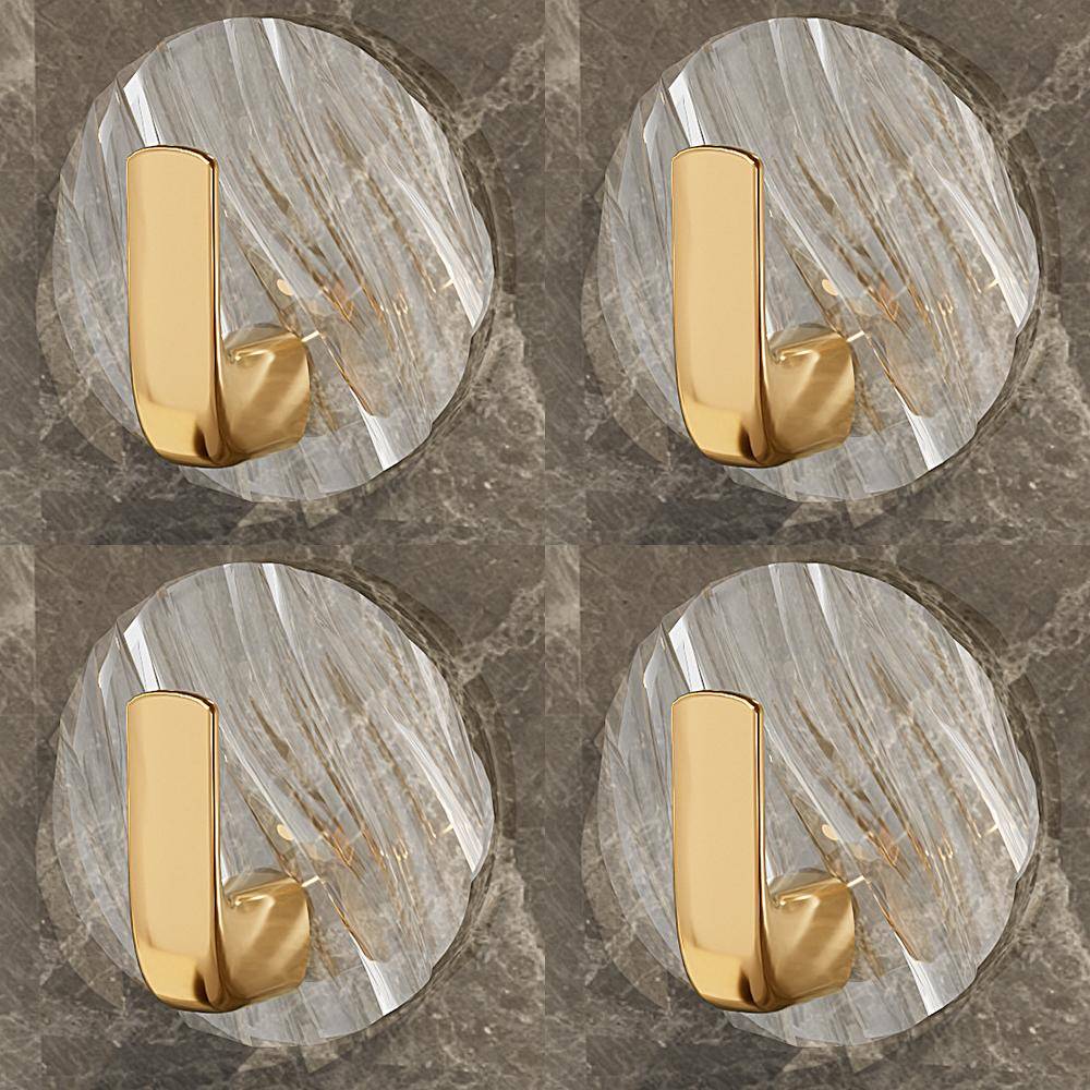 Utsökt Deluxe liten krok Lättvikt utan borrning Vägghängare Självhäftande krokar för kappor Kläder Round transparent