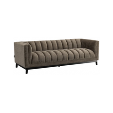 Beaudy 3-personers sofa i chenille B230 cm - Sort/Stenbrun