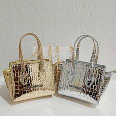 Ny stil Barn Flickor Bowknot Dekor Cross Body Bag Axelväska Mini Handväska Present, Mode Prinsessan Myntväska - Silver (En-Storlek)