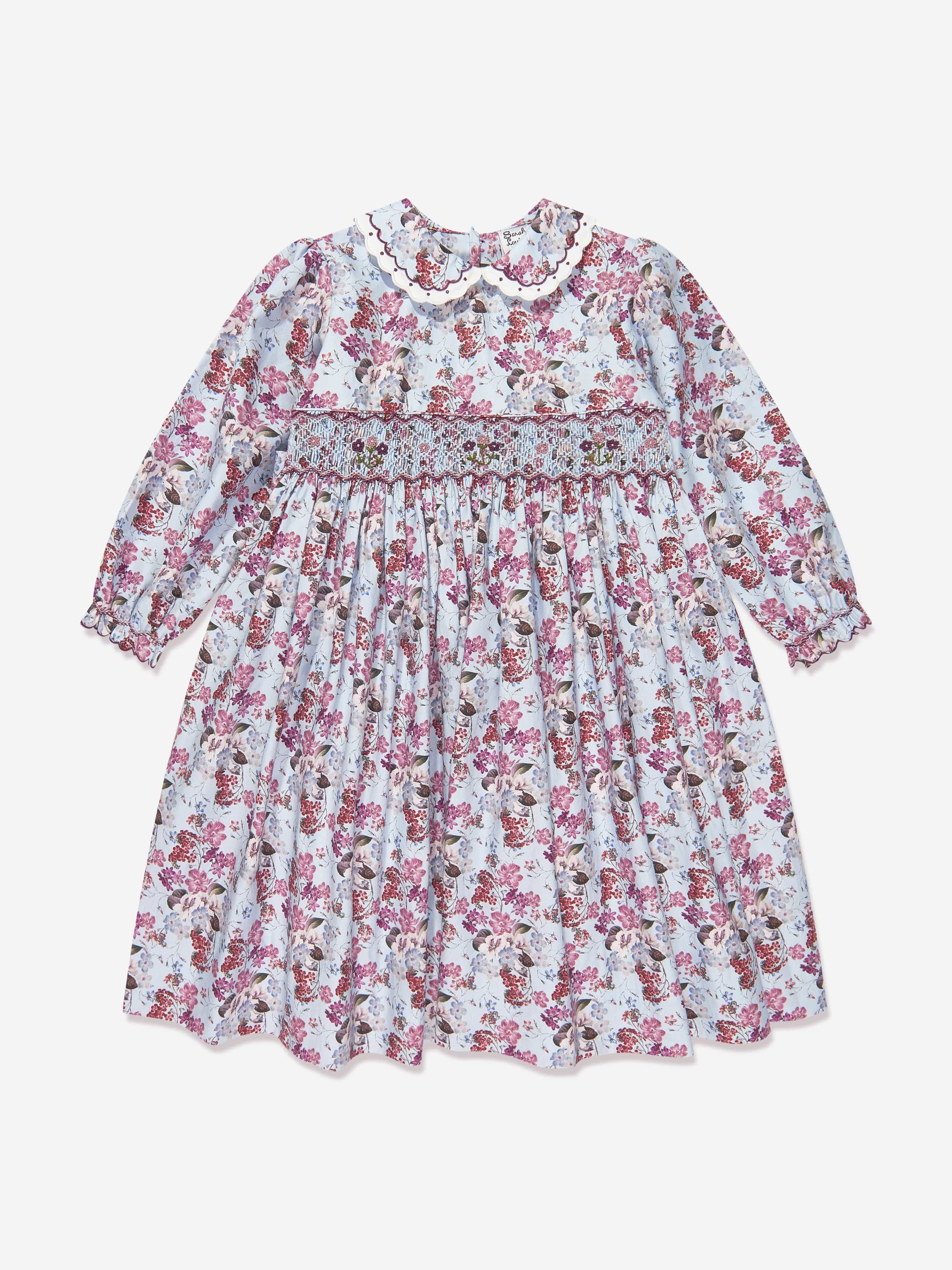 Sarah Louise Girls Floral Print Dress in Multicolour - Multicoloured / 12 Mths (12 Mths)