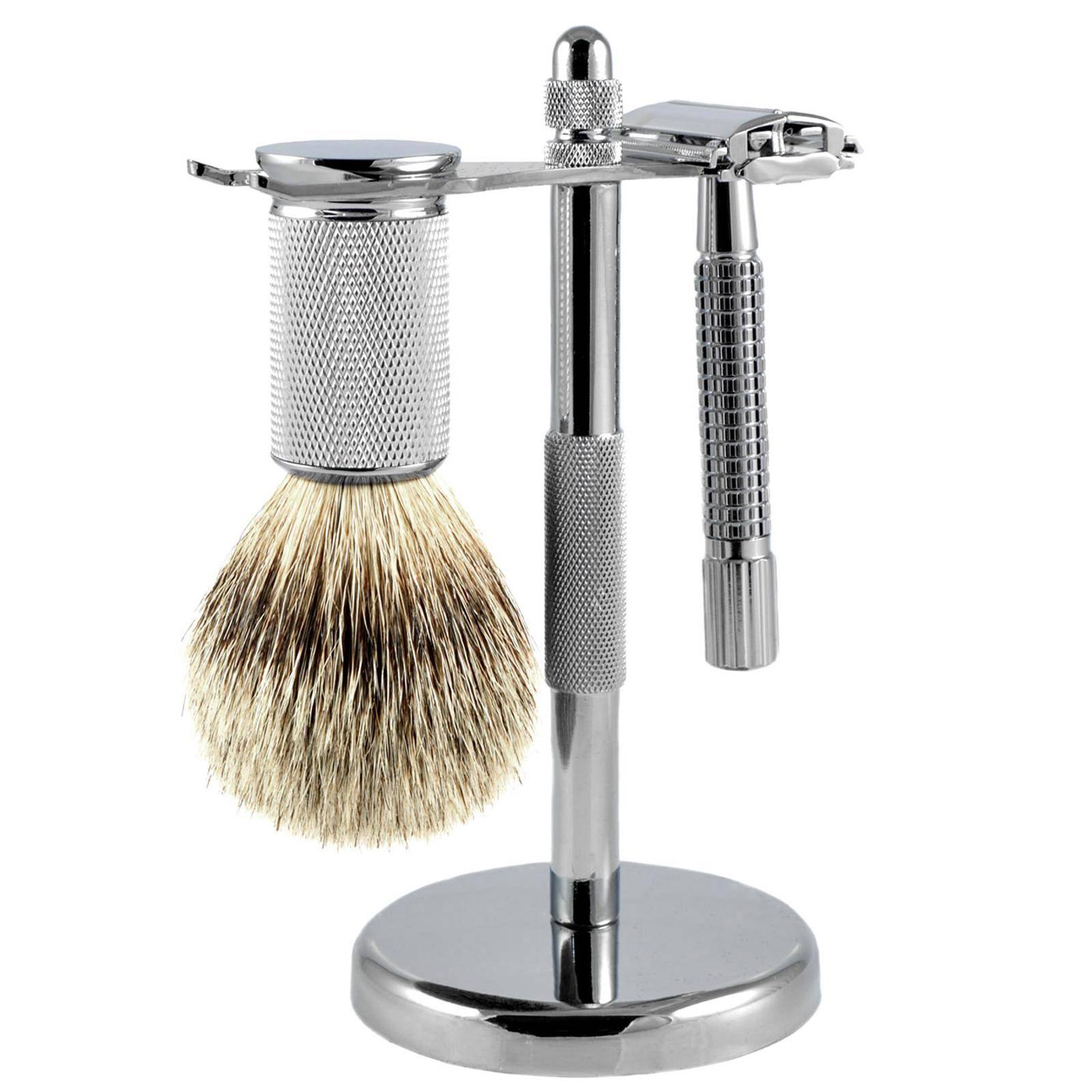 Silvertip Barbersæt på Stander med Grævlingehår
