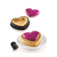 Silikomart Tærteringe og silikoneform - Kit Mini Tarte Petit Amour, 8 stk.