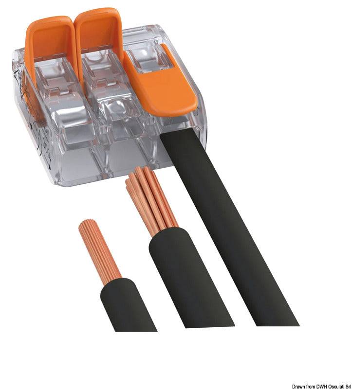 WAGO 221 samlemuffe med vippearme, 3-leder, 0,14–4 mm²
