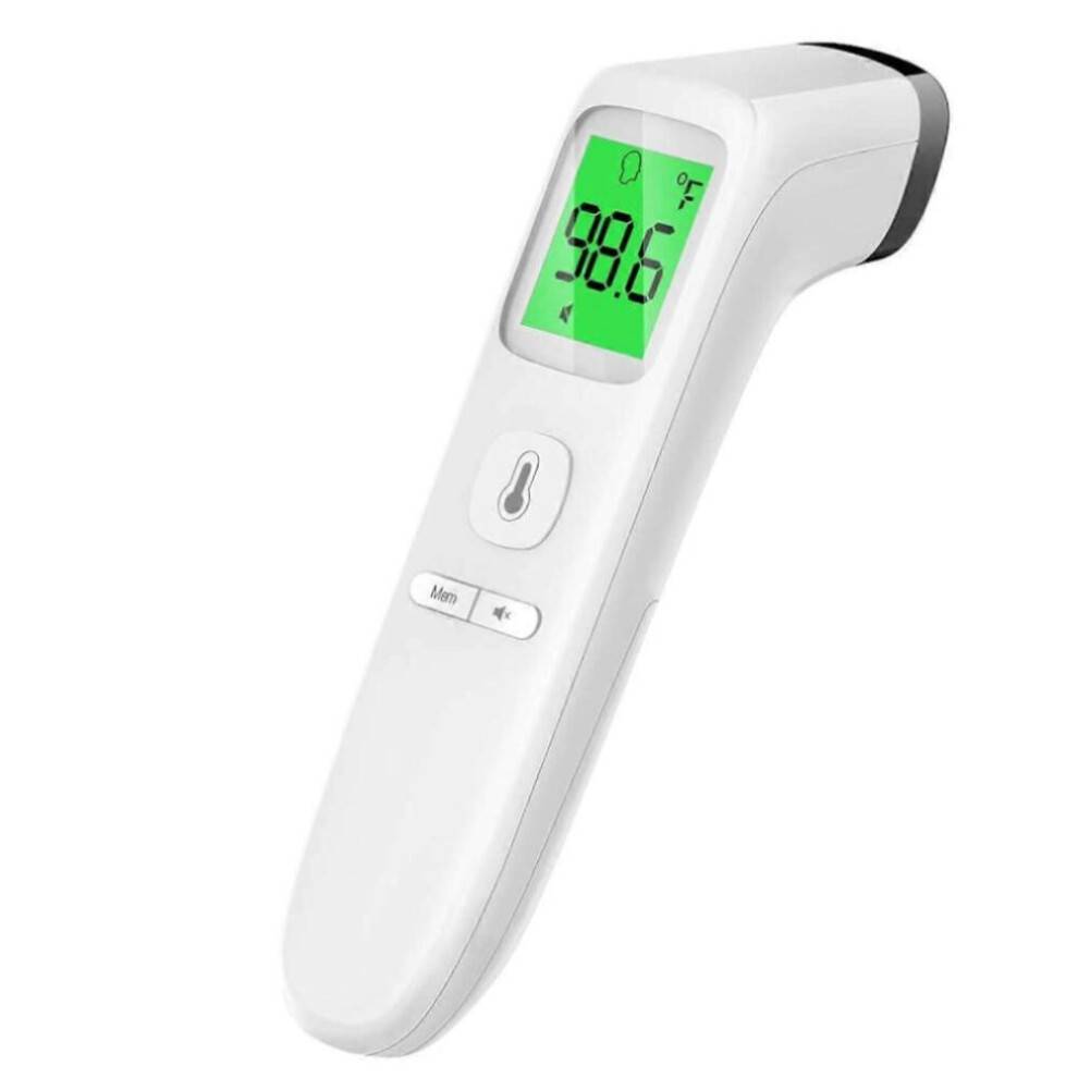 Pandetermometer, termometer til babyer og voksne med feberalarm, LCD-display og hukommelse.