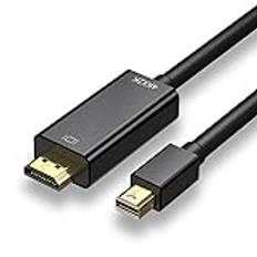 Mini DisplayPort till HDMI-kabel, Mini DP till HDMI-kabel guldpläterade Thunderbolt-kontakter HD 4K digital överföring kompatibel med iMac, MacBook Air/Pro, Surface Pro/docka, bildskärm, projektor 1,8
